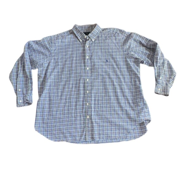 Ralph Lauren Plaid Button Down Cotton Multi Color Shirt 2XB - Picture 4 of 10